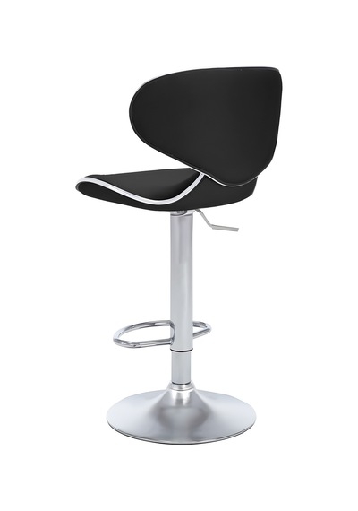 Bürocci Zen Bar Taburesi - Siyah Modern Deri Metal Ataklı Yüksek Tezgah Sandalyesi - 9549s0481 Siyah