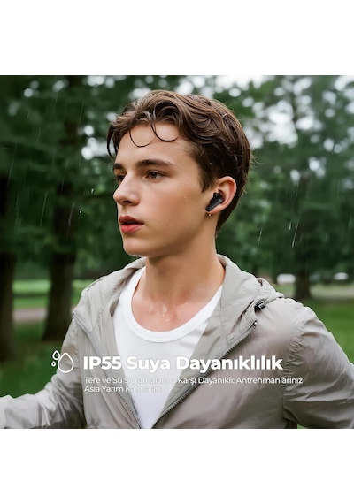 Q3 Pro Hibrit Anc Enc Tws Bluetooth 6.0 Kablosuz Kulak İçi Kulaklık Siyah
