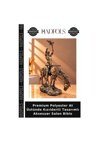 Premium Polyester At Üstünde Kızılderili Tasarımlı Aksesuar Salon Biblo