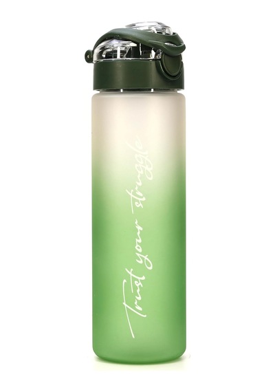 Tr Su Matarası Tritan Geniş Ağız Su Şişesi Gradient Type Spor Matarası Suluğu Bpasız 630 Ml Yeşil 0111 Diğer