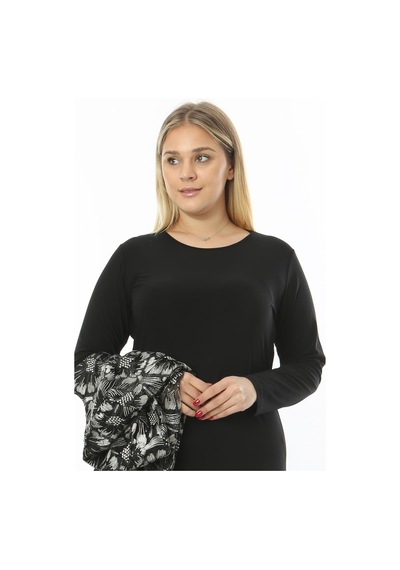 Ladies First Büyük Beden 3808 Siyah-altın Ceket + Bluz Takım 001