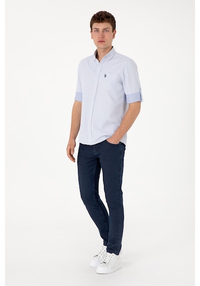 U.S. Polo Assn. Erkek Mavi Cepli Uzun Kollu Gömlek 50306363-VR036