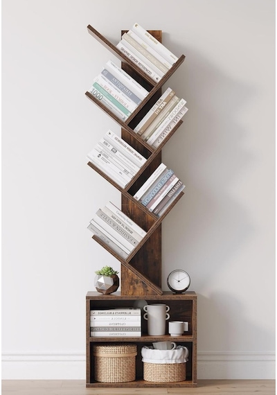 6 Katlı Kitaplık Depolama Dolaplı, Dar Ve Uzun Ağaç Kitaplık Modern Rustik Kahverengi Kitap Düzenleyici Beyaz 6 Katlı Kitaplık Depolama Dolaplı, Dar Ve Uzun Ağaç Kitaplık Modern Rustik Kahverengi Kitap Düzenleyici Beyaz