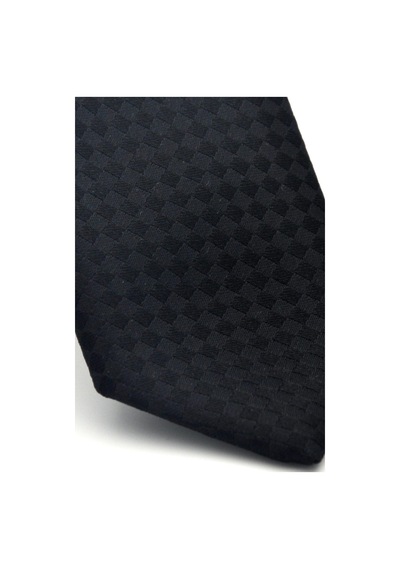 Gaffy Siyah Piti Kare Desenli Siyah Dokuma Kumaş Mendilli Slim Fit Kravat // Sdk-2503-1 Siyah