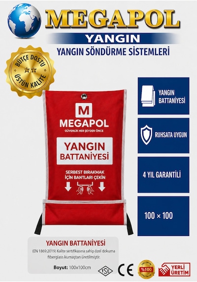 Yangın Battaniyesi 100 100 Ebatında, Mutfak Yangınları Yangın Battaniyesi
