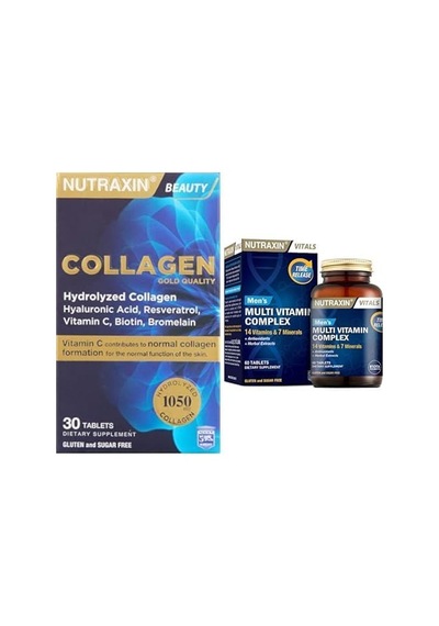 Tr Nutraxin Beauty Gold Collagen C Vitamini, Hyalüronik Asit, Kolajen Takviye Edici Gıda 1 X 30 Kapsül Ve Nutraxin