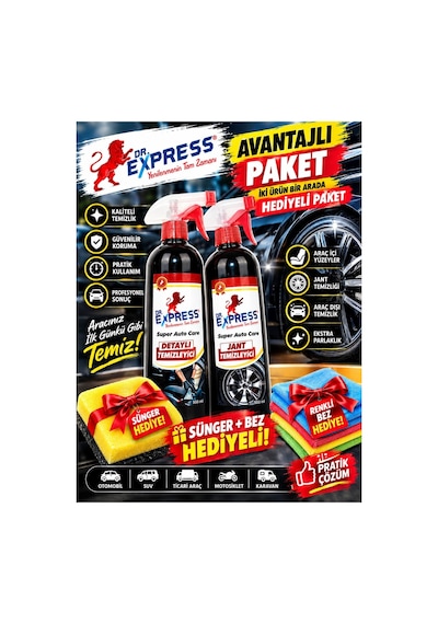 Premium Jant Temizleyici Parlatıcı Döşeme Koltuk Temizleyici Süngerli Bez 500ml Spreyli Etkili - 656663095 Diğer