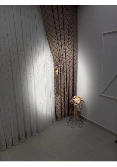 Nivemeshome Sedef 3-0006 Kahve 1/3 Pileli Fon Perde 60x270