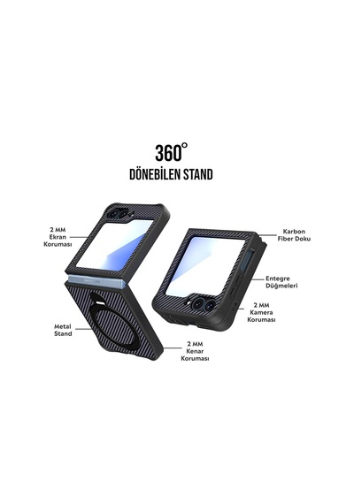 Samsung Galaxy Z Flip 6 Uyumlu Magsafe Manyetik Halkalı Kılıf 360 Döner Yüzük Standlı, Karbon Fiber Desenli, Kamera Korumalı, Darbelere Ve Çizilmelere Dayanıklı Kapak Siyah Samsung Galaxy Z Flip 6 Uyumlu Magsafe Manyetik Halkalı Kılıf 360 Döner Yüzük Standlı, Karbon Fiber Desenli, Kamera Korumalı, Darbelere Ve Çizilmelere Dayanıklı Kapak Siyah