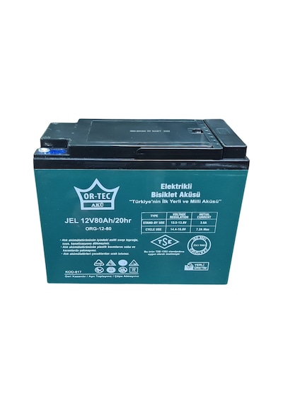 Or-Tec 12V 80Ah Elektrikli Motosiklet Bisiklet Aküsü 6'lı Set 2024 Üretim
