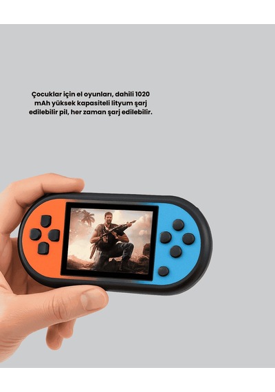 Mini Oyun Konsolu, 520 Oyunlu Hd Lcd Ekranlı