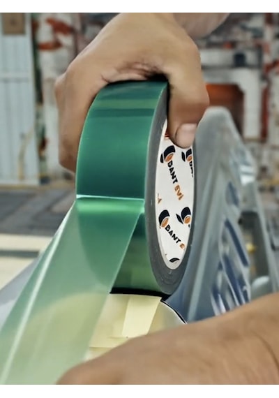 Yeşil Polyester Bant 50mmx66mt 200℃ Yüksek Isıya Dayanıklı Maskeleme Bandı