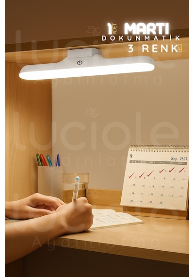 Usb Şarjlı Martı Led Lamba 3w Dokunmatik 3 Renk Işık Mıknatıslı Ve Taşınabilir Tasarım 30 Cm