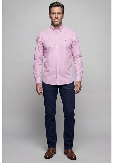 Bisse Pembe Regular Fit Cepsiz Uzun Paşa Yaka Gömlek Gmeks261040 C29