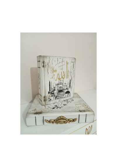 Ev Aksesuar Ahşap Kitap Kutu Seti Beyaz - 627784249 Beyaz