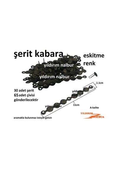 Şerit Kabara Eskitme Benekli 30 Adet Raptiye Çivi Koltuk Çivisi K