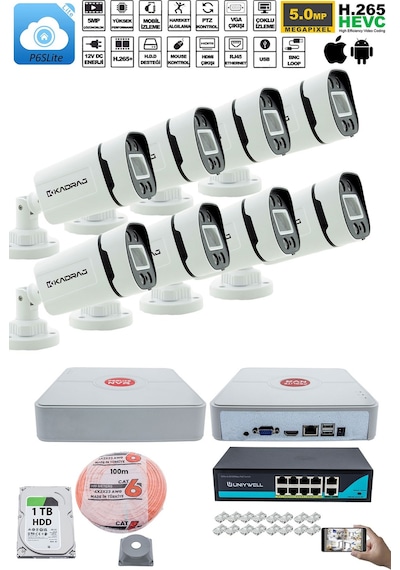 8'li Güvenlik Ip Kamera Seti - Kdj-8s-4w-p-ıp-v0 8'li Güvenlik Ip Kamera Seti - Kdj-8s-4w-p-ıp-v0
