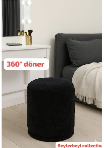 Makyaj Pufu, Eliza Puf 360 Derece Döner Makyaj Yapma Rahatlığı Sunar Siyah