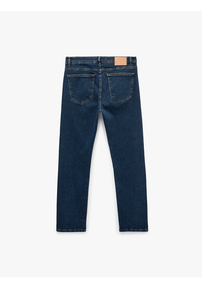 Koton Normal Bel Pamuklu Cepli Slim Fit Jean Pantolon - Brad Jean Koyu İndigo 7wam40318nd