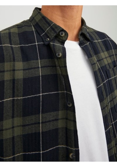 Jack & Jones Jack&-jones 12259895 Jjewılly Chech Shırt Gömlek Haki Siyah Haki - Siyah