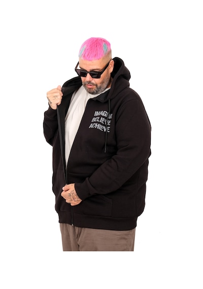 Mode Xl Erkek Büyük Beden Sweat Kapşon Ferm. Baskılı 24538 Siyah