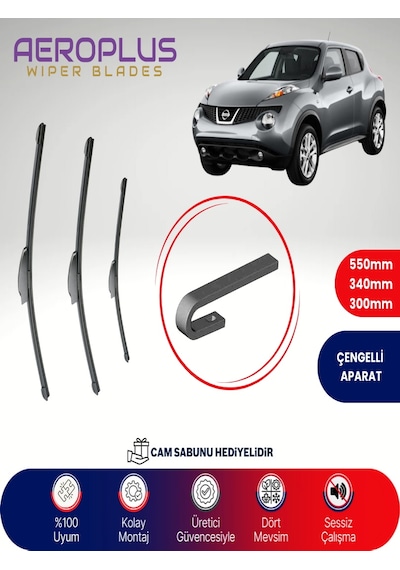 Aeroplus Nissan Juke Ön Arka Muz Silecek Takımı 2010-2016