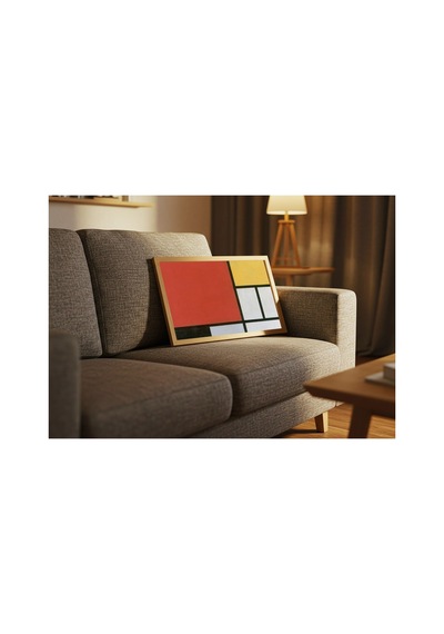 Mondrian Kırmızı, Sarı, Mavi Ve Siyah İle Kompozisyon Çerçevesiz Poster 30x42 Cm A3 Tablo