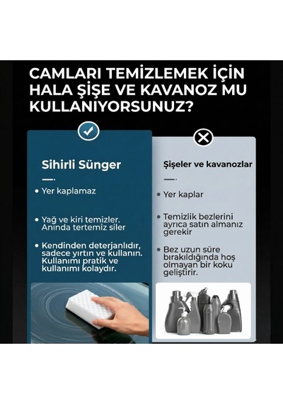 Magic Eraser Araç Cam Yağ Filmi Temizleme Süngeri Seyahat Aksesuarı Kolay Kullanım Oto Aksesuar
