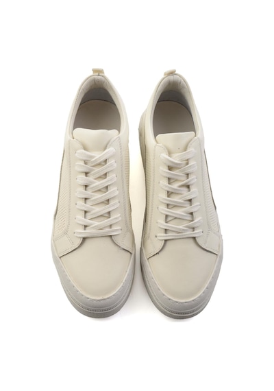 Beyaz Hakiki Deri Erkek Sneaker E01549000303 Beyaz