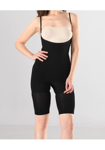 Nacar Store Kadın 1 Beden Küçülten Göğüs Altı Ayar Askılı Siyah Dikişsiz Korse