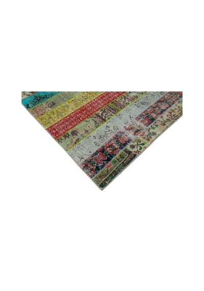 Bespoky Patchwork Modern Çok Renkli Salon Halısı El Dokuma 31025