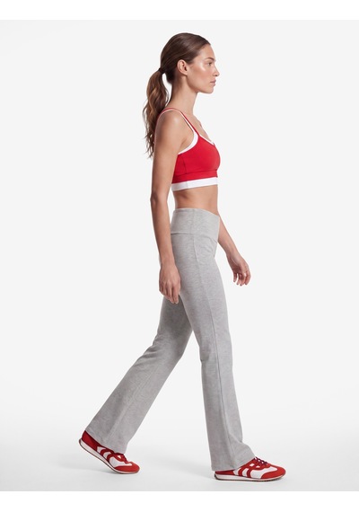 Koton Yüksek Bel Slim Fit Pamuklu İspanyol Paça Spor Tayt Gri Melanj 7wak40264nk