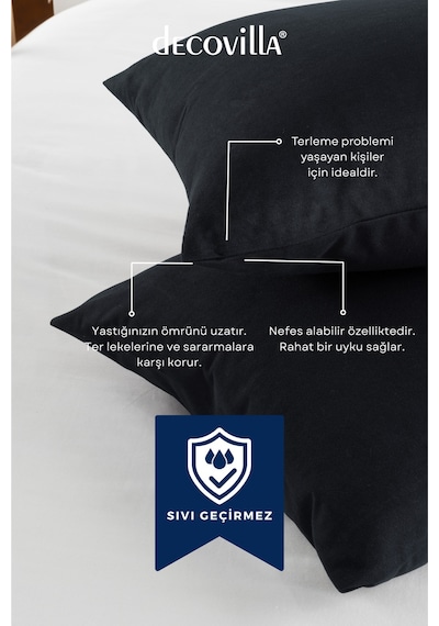 Micro Fermuarlı Yastık Alezi 50x70 Sıvı Geçirmez Antrasit