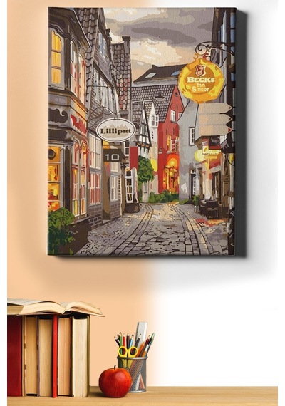 Webstyle Sayılarla Boyama Seti Kasnaklı Masal Sokağı 50 X 65 Cm