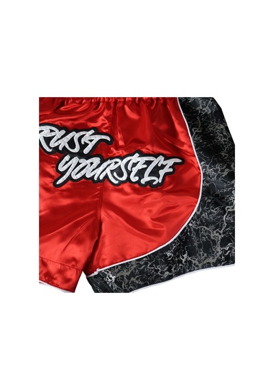 Dragondo Mt3409 Trust Yourself Kırmızı Muay Thai Kick Boks Şortu Kırmızı