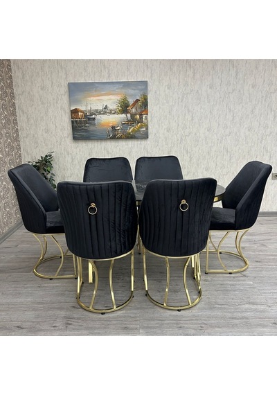 Asalet Mutfak Yemek Masası Takımı - Mutfak Masa Sandalye Takımı - 6 Kişilik Mutfak Masası Takımı Gold Asalet Mutfak Yemek Masası Takımı - Mutfak Masa Sandalye Takımı - 6 Kişilik Mutfak Masası Takımı Gold