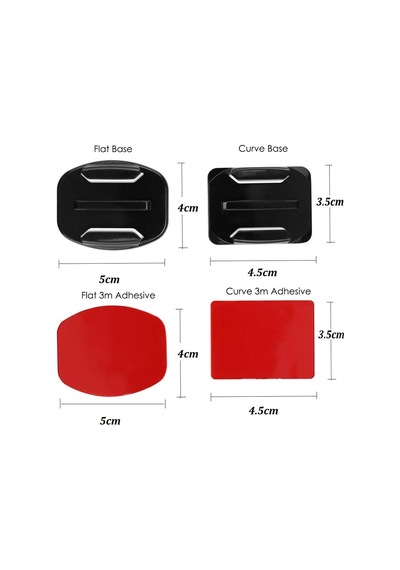 Vvhooy Flat Panel + Curved Adhesive Mounts 3 M Yapışkan Bant İle Sticky Action Kamera İçin Kull