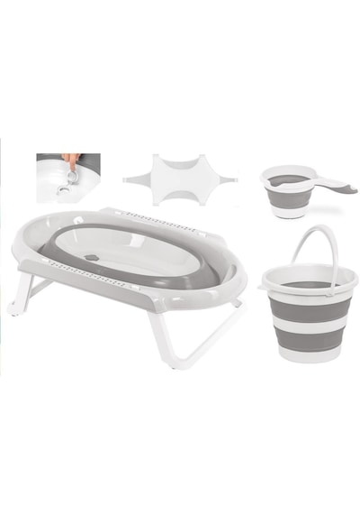 Tommybabay Katlanır Küvet Seti 4 Lü Set Banyo Seti