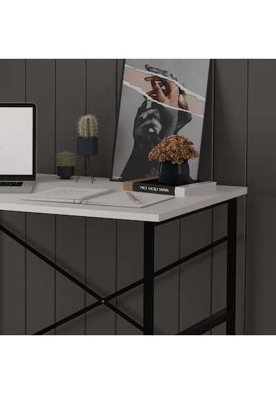Asra Trend Metal Çalışma Masası METALÇM02 %100 MDF Bilgisayar Masası Beyaz