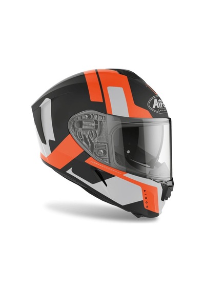 Airoh Spark Shogun Kapalı Motosiklet Kaskı Mat Siyah Turuncu