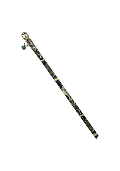 Yeşil Renk Anakonda Desen Derili 1 CM Metal Kilit Tokalı Zilli Ke