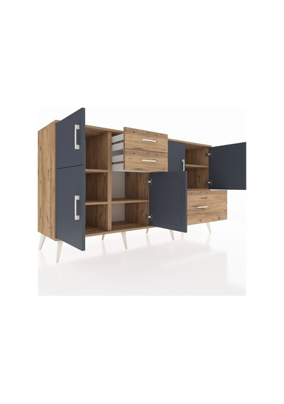 Hyperion Konsol 5 Raflı 3 Çekmeceli 5 Kapaklı 176x44x99 Çam-antrasit/çam Atlas Çam/antrasıt - Atlas Çam Hyperion Konsol 5 Raflı 3 Çekmeceli 5 Kapaklı 176x44x99 Çam-antrasit/çam Atlas Çam/antrasıt - Atlas Çam