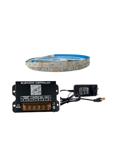 Bluetooth Telefon Kontrollü Rgb Şerit Led Set 5050 Ledli 3çipli 5metre Silikonlu 5 METRE