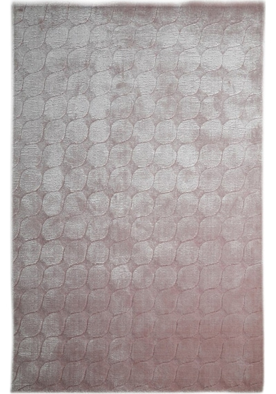 Çam Halı Emboss Jr 67 Pink Modern Desen Yeni Zellanda Yünü Ve Viskon El Dokuması Halı - 80x150 Pembe