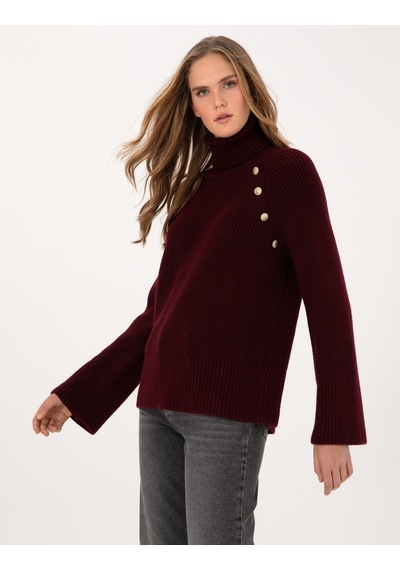 Pierre Cardin Kadın Vişne Kazak /triko 50310923-vr223 Vişne