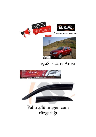 Fiat Palio 1998 - 2012 4'Lü Mugen Cam Ruzgarlıgı