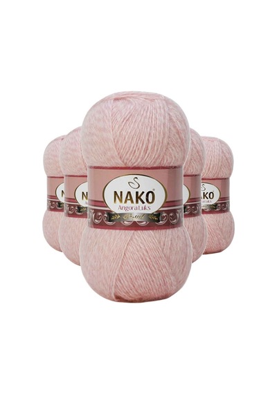 5 Adet Angora Lüks El Örgü İpi Powder 21356 Çok Renkli