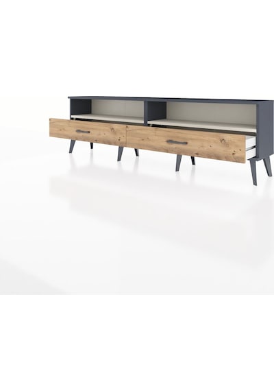 Arges Tv Ünitesi 2 Raflı 2 Çekmeceli 176x30x51 Antrasit-aytaşı/çam Aytası/atlas Çam