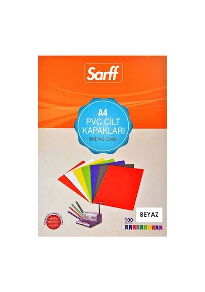 Sarff 15201012 A4 100 Adet Pvc Beyaz Cilt Kapağı
