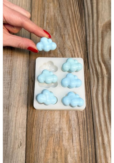 Bubble Bulut Mini Altılı Silikon Mum Kalıbı Çok Renkli